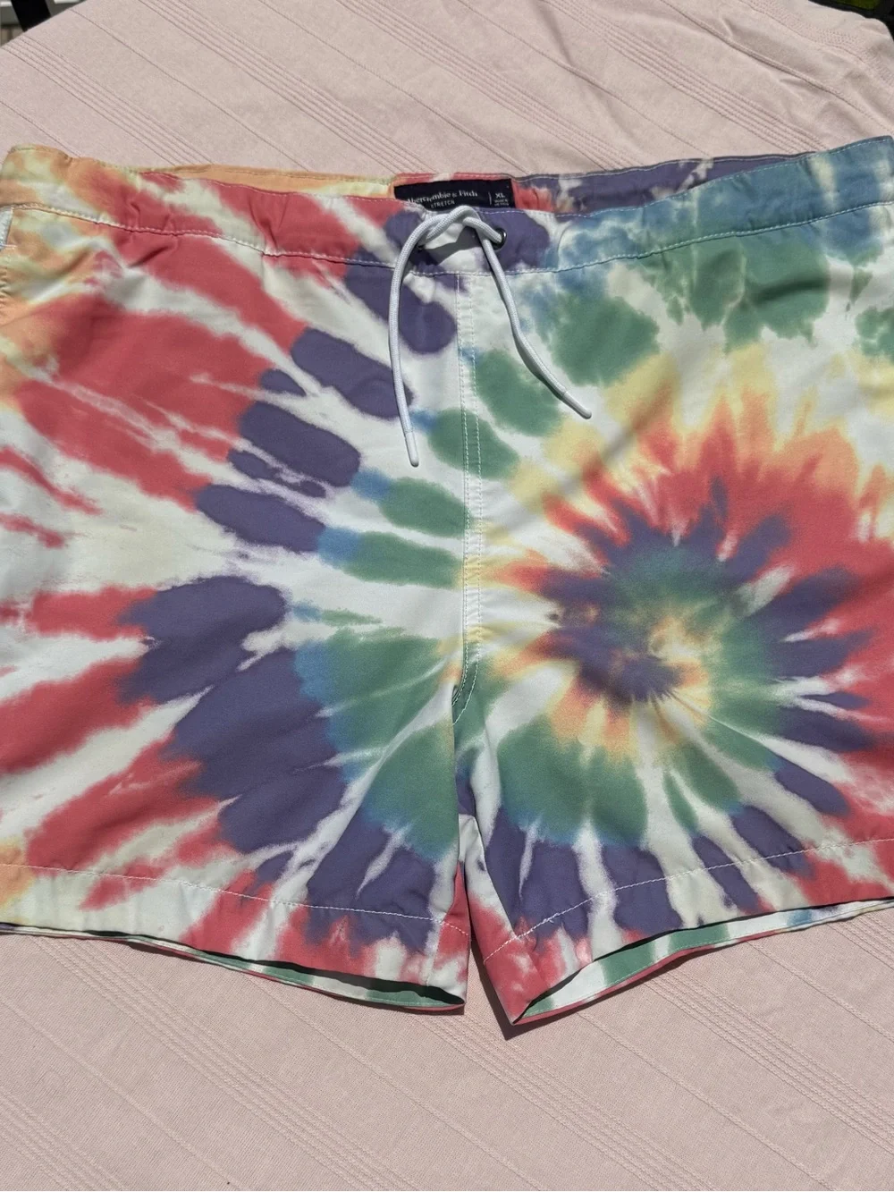 Abercrombie & Fitch Tie-Dye Multicolor Drawstring Shorts